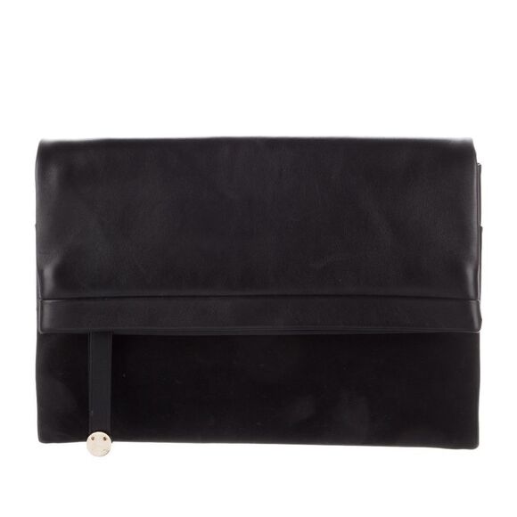 Tiffany & Co. Leather Serena Clutch - Black Suede and Leather - Picture 3 of 16
